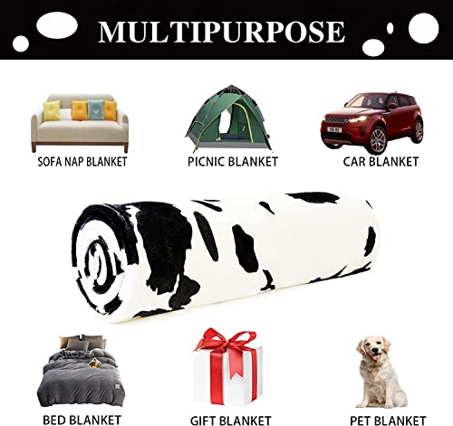 Gugvis Cow Blanket,Cow Print Blanket For Adult,Lightweight Black White Throw Blanket For Couch Sofa Bed Office For All Season, 60"×80" #TOP6