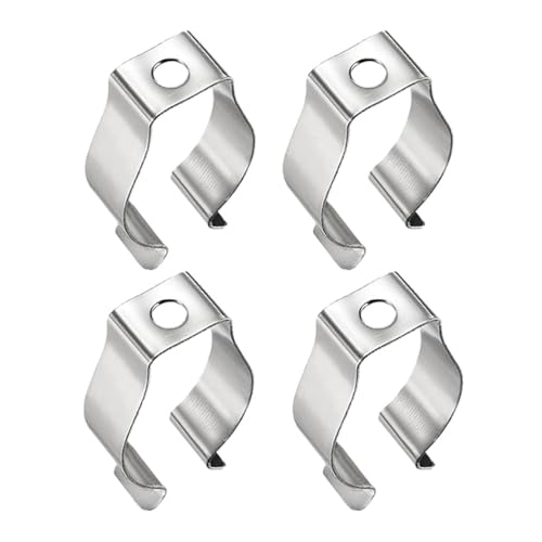 4 Pack T10 U Clips Lamp Holder Stainless Steel Lamp Support for LED Light Fluorescent Tube Replacement Mounting Accessories Lamp Holder Silver