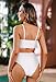 Pink Queen Women's High Waist Bikini Set Strapless Bathing Suit Bandeau Two Piece Swimsuits White M