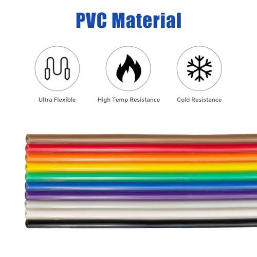 Cable cinta arcoíris para conectores de 2,54 mm, manguera plana flexible de 10 pines y 28 AWG 2