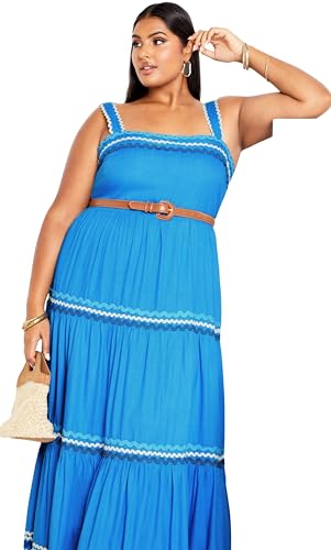 City Chic Women's Plus Size Dress-Paradiso, Ice Blue, 22