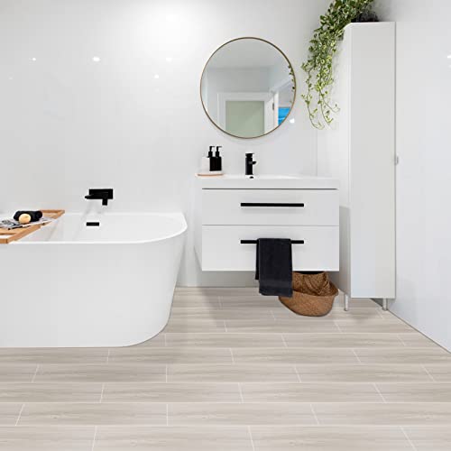 Peel And Stick Floor Tile, Natural White Wood Vinyl Flooring, Peel And Stick Flooring, Waterproof And Durable For Bathroom Kitchen, 6 X 35In, 10 Pcs #TOP2