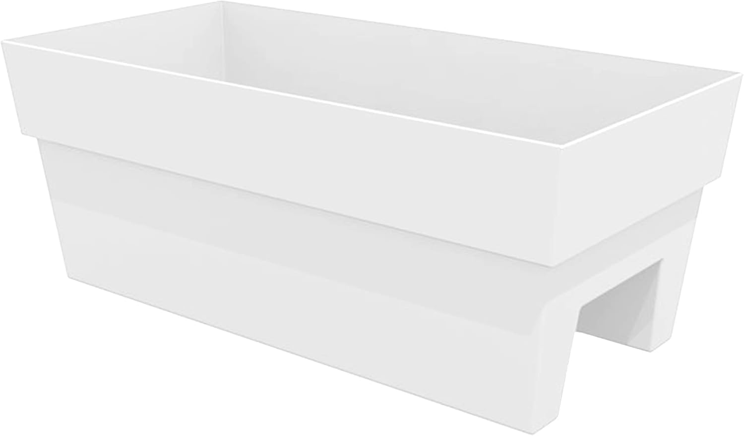 Bloem Finley Deck Rail Rectangle Planter: 24" - Black - Matte Finish, Fits Rail Sizes 3"-6", 100% Recycled Plastic Box, for Indoor and Outdoor Use, Gardening, 7.5 Gallon Capacity