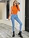 LUYAA Womens Fall Turtleneck Top Long Sleeve Ultra Soft Fall Thumb Holes Shirts Winter Orange M