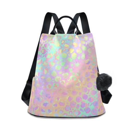 Image of ALAZA Rainbow Leopard Cheetah Backpack Purse for Women Anti Theft Fashion Back Pack Shoulder Bag