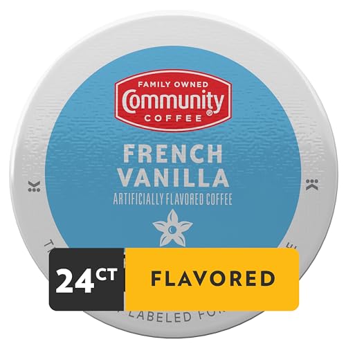 Image of Community Coffee French Vanilla Flavored 24 Count Keurig K-Cup Coffee Pods, Medium Roast, 24 Count (Pack of 1)