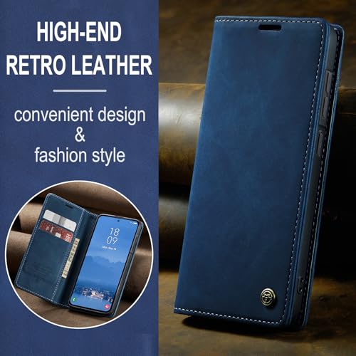 KZB Handyhülle für Samsung Galaxy A57 5G Hülle Premium Leder Klappbar Tasche Flip Case Magnet Kartenfach Standfunktion Klapphülle Schutzhülle für Samsung Galaxy A57 - Blau