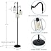 Flarouch Dimmable Floor Lamp, 3 x 800LM LED Edison Bulbs Included, Standing Lamp, Farmhouse Industrial Vintage Corner Tall Tree Floor Lamps for Living Room Bedroom Office, Black