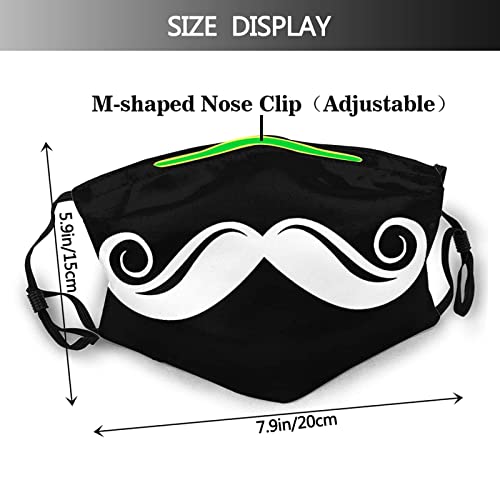 Robately Funny Imperial Mustache Reusble Cotton Cloth Face Mask 3 Ply Black Washable & Breathable Protection Unisex Masks With Adjustable Nose Wire And Filter Pocket For Men And Women, Bronze #TOP2