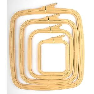 Nurge Beige Plastic Square Embroidery Hoops, Cross Stich Hoop, Punch Needle Hoop (4 Pcs Set)