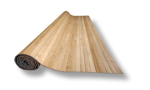 Fluted Bamboo Wood Panel on flexible backing (47.25" x 47.25" sheet) - Great for DIY projects, furniture flipping, wall covering etc.