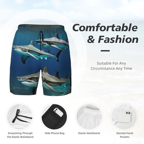 Short de bain double couche EdWal requins maillot de plage confortable - 5