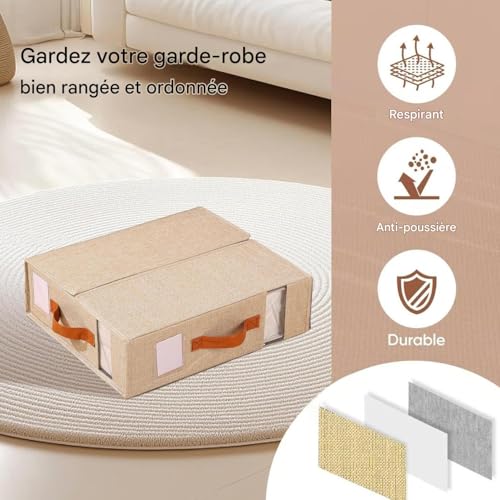Organisateur de rangement pour draps et linge de lit de placard empilable - 3