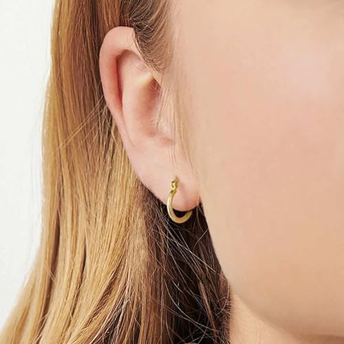 14K Gold Hoop Earrings for Women 14K Gold Earrings Beloved Click-Top Clasp Minimalist Hoop Earring Small Chunky Hoops Earring for Women 12/30mm4