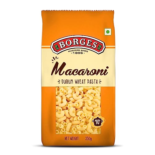 Borges Macaroni Pasta – 350 G | 100% Durum Wheat | High In Protein | Natural Ingredients | Maida Free For Rs. 80