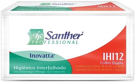 Papel Higienico Folha Dupla Inovatta Santher Com 600 Fls