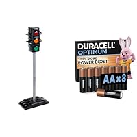 Theo Klein Ampel, manuell/automatisch, batteriebetrieben, 3+ Jahre, & Duracell Optimum AA 8 Stück, Power Boost