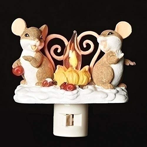 Campfire Friendly Mice 5 Inch Swivel Base Plug-In Flickering Nightlight #TOP2