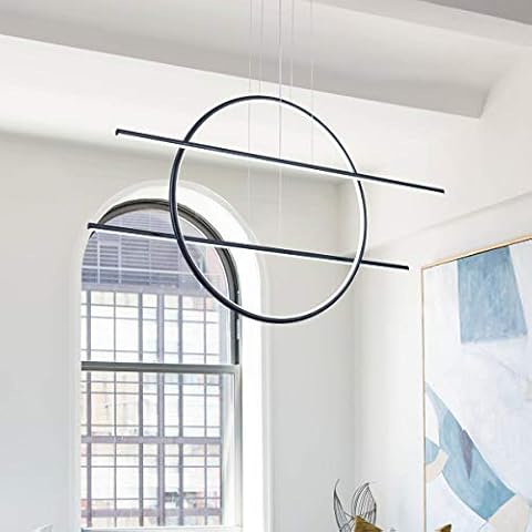 ROYAL PEARL Modern LED Chandelier 66W 2970lm Black Large Ring Pendant Light Fixture Dimmable Chandelier for Foyer Bedroom Dining Room Kitchen Cool White 6000K Cover