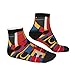 SSIMOO Composition In Red Yellow Blue And Black Print Sporty Straight Tube Socks For Running Enthusiasts,Breathable And Fashionable