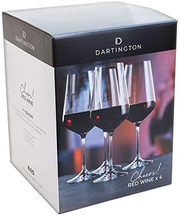 Dartington Crystal ST3286/3/4PK - Cheers Crystal Red Wine Glasses, Set of 4, 8 x 8 x 24 cm