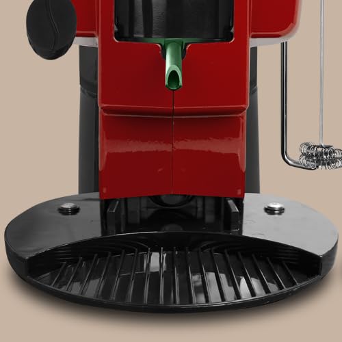 Generico Macchina a cialde Coffee & Tea color Rosso Pieno con frullino e supporto integrato ed erogatore per infusi.