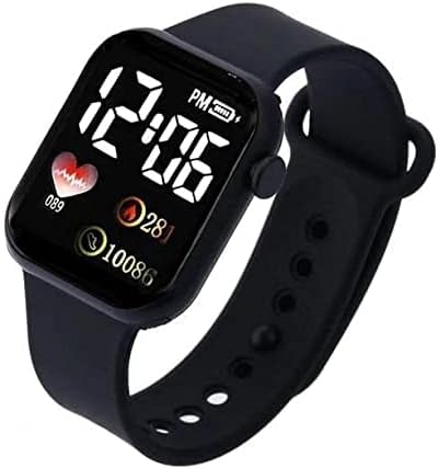 EVOTECHEVOTECH Digital Dial Waterproof Smart Design LED Display Kids Watch for Boys & Girls, Men and Women, Birthday Gift, Rakhi Gift (Age 4-15 Years) (Black)