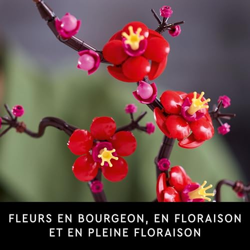 LEGO Botanicals Les Fleurs de Prunier - Plante Artificielle à Offrir - Set de Construction pour Adulte - Décoration intérieure à Exposer - Activité relaxante pour Femme et Homme 10369