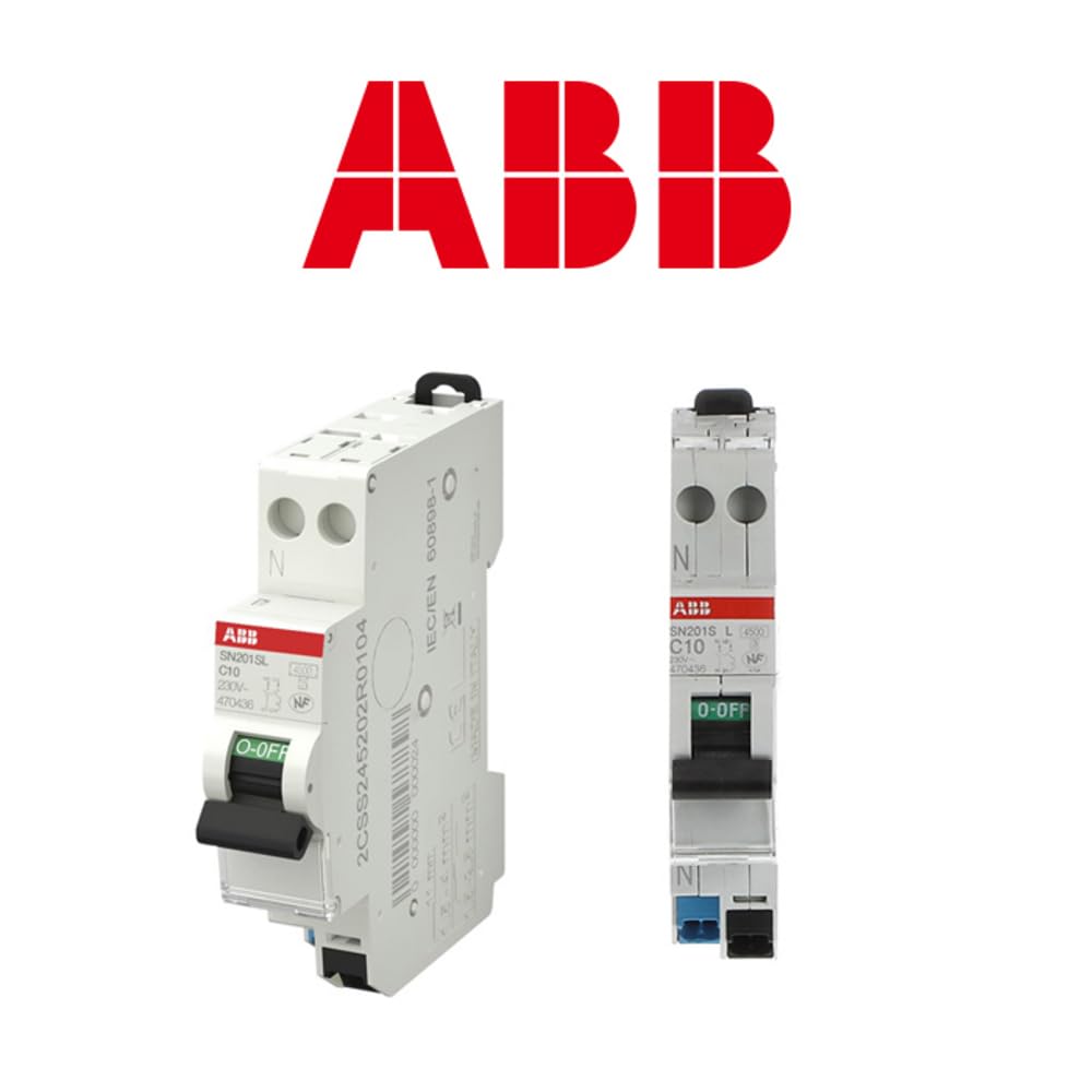 ABB Lot de 10 disjoncteurs automatiques Ph+N raccordement Rapide 10A-4,5Ka