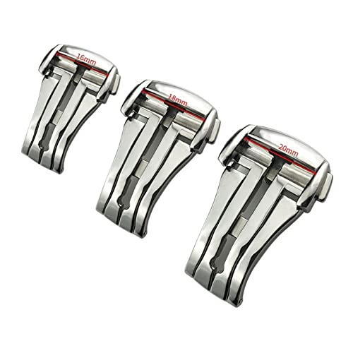 Fermoir pliant acier pour bracelet Omega boucle déployante JDIME argentée 18mm