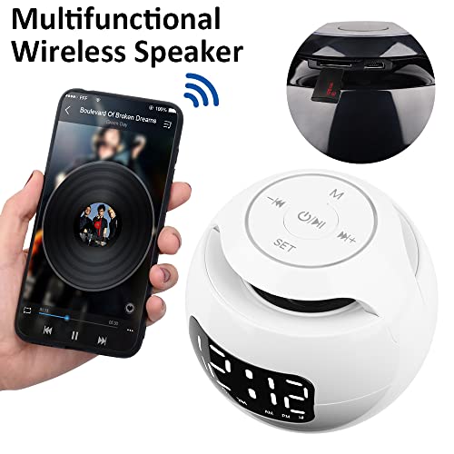 通用 Upgraded Mini Nachtlampje Radio Wekker met Card Pluggable Draadloze Bluetooth-luidspreker, Dubbele Wekker, USB… - Image 4