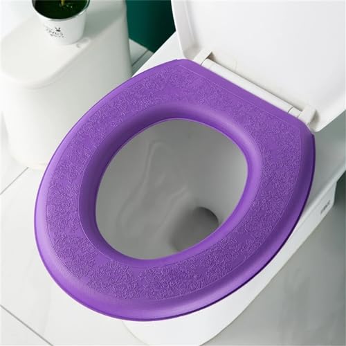 Funda para asiento de inodoro impermeable lavable morada en forma de O 6