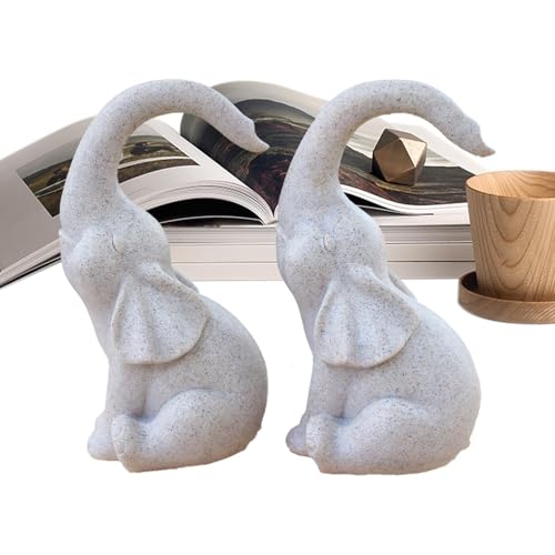 Figurine de couple d'éléphants statue déco maison et bureau
