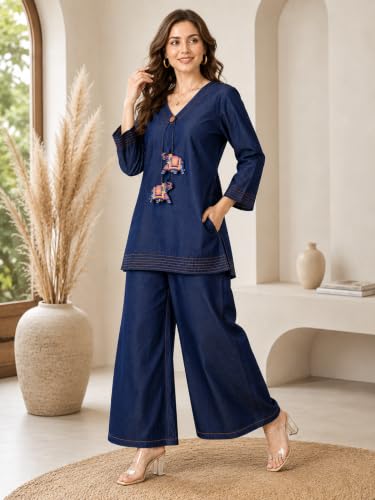 Generic blue denim co-ord set – image 2