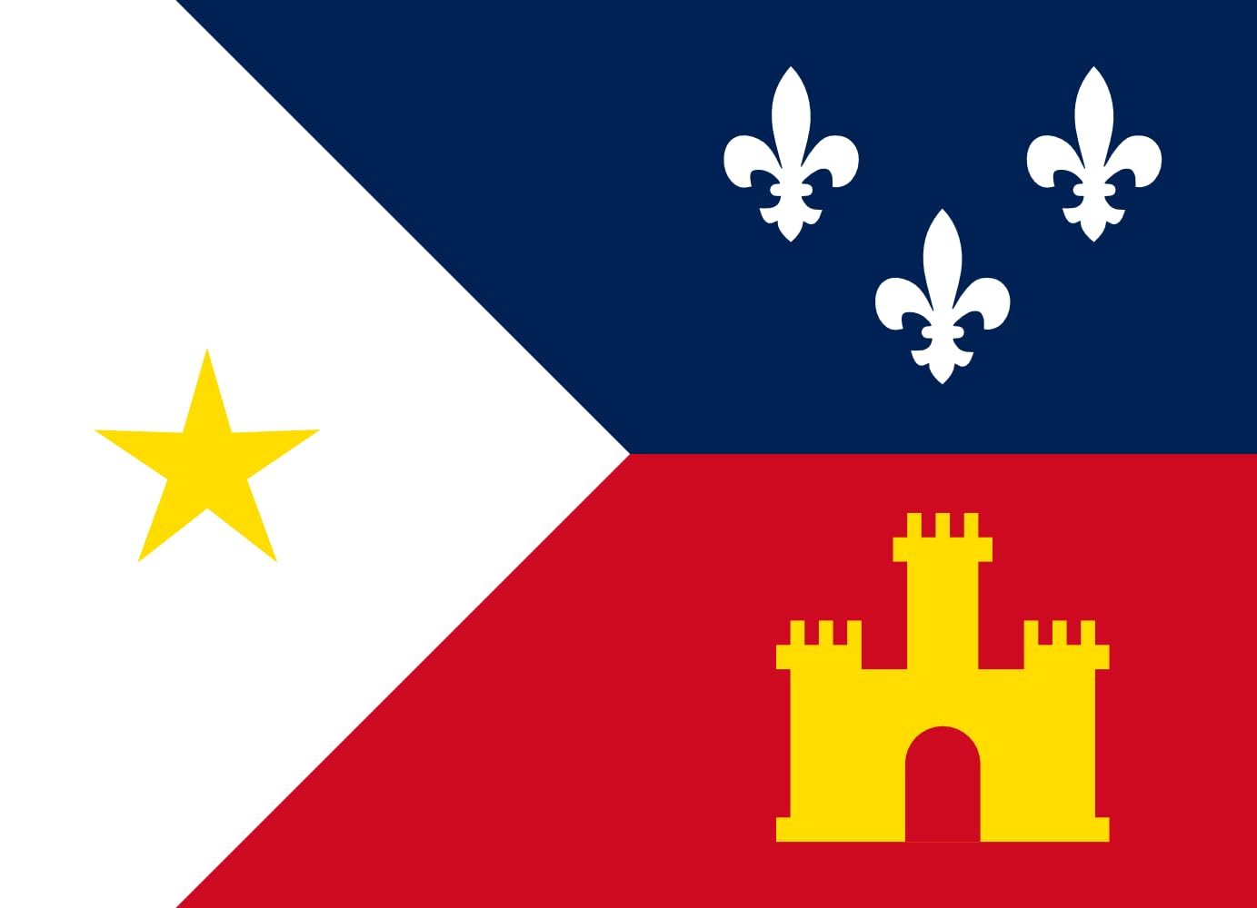 Drapeau Acadiana pour pavoiser votre jardin avec le modèle paysage Thomas J 1965