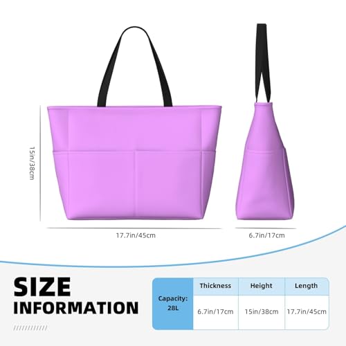 Large Beach Bags Water-resistant Sandproof - light-purple Cute Beach Tote Bags for Women with Zipper2