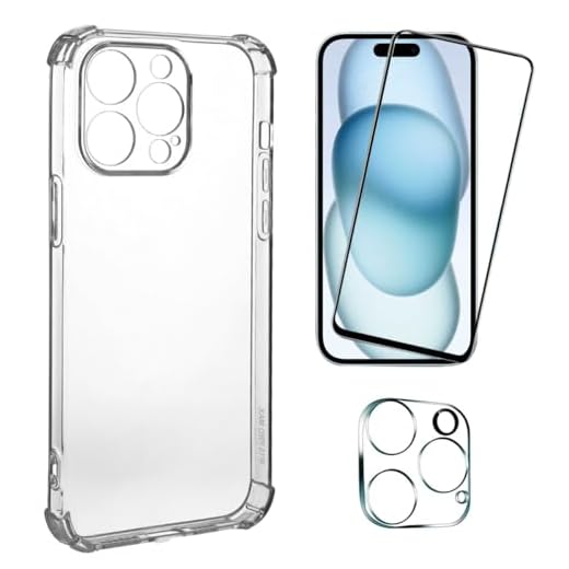 Kit Capinha Capa Compatível com iPhone 15 + Película 3D Vidro Temperado + Película de Câmera (iPhone 15 Pro Max)