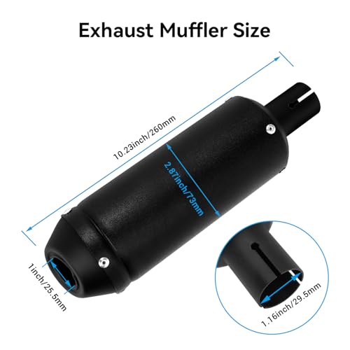Image of EOPOAYI 28mm Muffler for 125cc 110cc Pit Dirt Bike CRF50 SSR Taotao Coolster Apollo TTR Baja, 1.1 Inch Exhaust Silencer Compatible with ATV 4 Wheeler Icebear Vitacci Kazuma Mini Bike Go Kart Parts