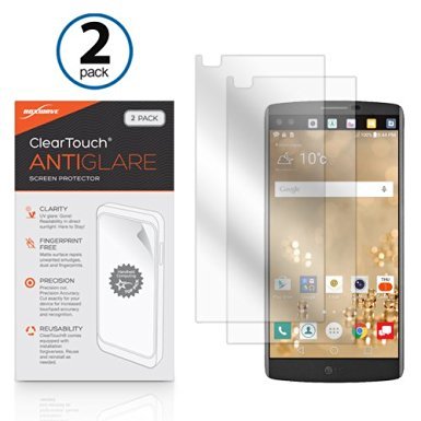 BoxWave Screen Protector Compatible with LG V10 - ClearTouch Anti-Glare (2-Pack), Anti-Fingerprint Matte Film Skin