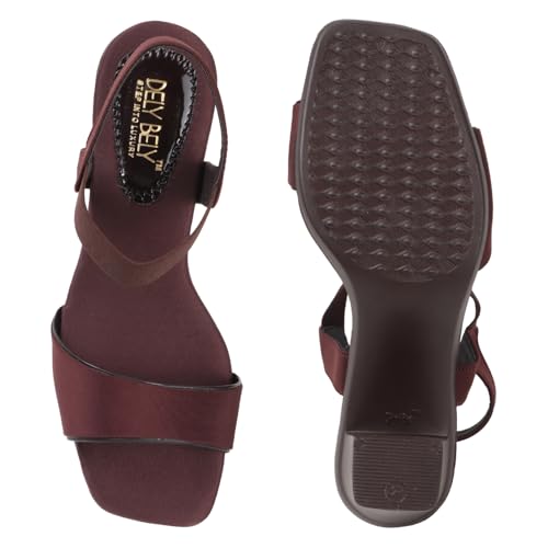 Image of Women's Stylish Black Block Heel Sandals - Comfortable Heels with Ankle Strap - Party, Office & Casual Footwear