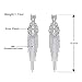 MECRESH Bridal Silver Large Long Rhinestone Tassel Dangle Earrings fashion jewelry