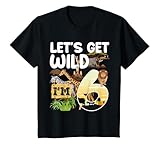 Kids 6 Year Old Zoo Birthday Safari Jungle Animal 6th B-Day T-Shirt