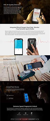 Blackview BV9700 Pro Rugged Unlocked Cell Phones International, Dual Nano SIM 6GB Ram 128GB Rom 4380mAh Battery,IP68/IP69K Waterproof Android 9.0 Octacore P70 5.84inch Screen,NFC for Att Tmobile(Gray)