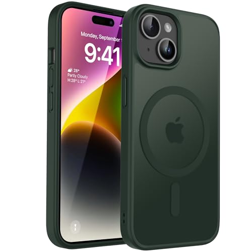 Image of CACOE Magnetic Case for iPhone 13 & iPhone 14 6.1 inch, Dark Green