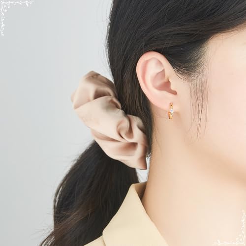 Boucles d'oreilles en or jaune 9k et cercle améthyste pour offrir