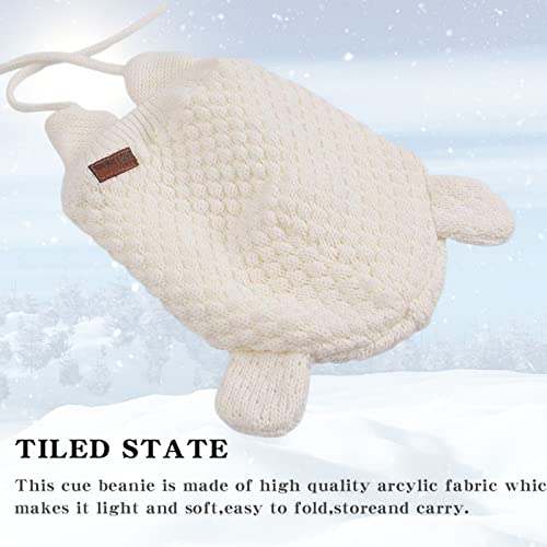 Bamery Baby Crochet Hat Infant Cute Bear Ear Beanie Toddler Boys Girls Earflap Hats For Fall Winter Warm Cap (Bear White, 0-6M) #TOP4