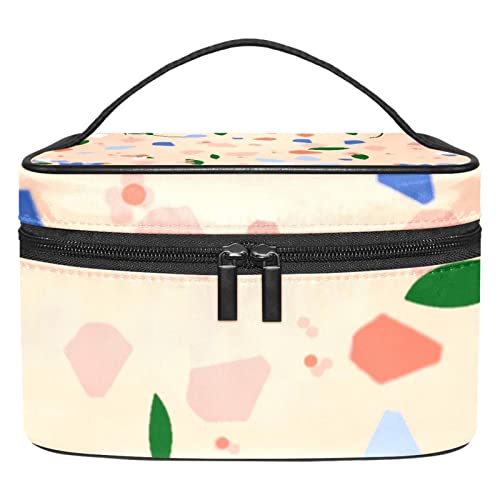 Sac de maquillage double fermeture à motif rose pour voyage