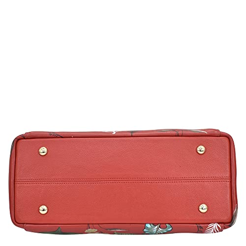 Image of Anuschka Women's Leather Satchel - Hand-Painted Genuine Leather Handbag with Detachable Strap for Everyday Use - 690, Satchel