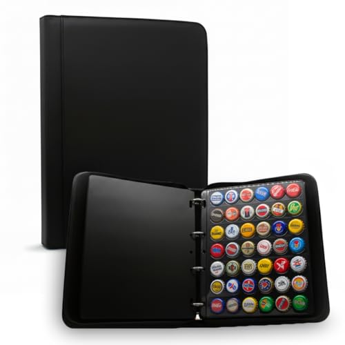 DOJA Barcelona - Album de Chapas - 210 Tapas Corona Cerveza - Coleccion para Tapones de Cava y Champan - Clasificador para Coleccionar Chapas, Funda Protectora Archivador Álbum para Coronas