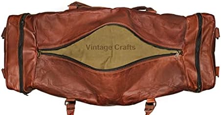 VINTAGE CRAFT SHOP Leather Duffel Bag Large 32 Inch Single Pocket | Travel Tote Carryon Bag Gym Sports Weekender Overnight | Duffle Bag For Men and Women 5 VINTAGE CRAFT SHOP Leather Duffel Bag Large 32 Inch Single Pocket | Travel Tote Carryon Bag Gym Sports Weekender Overnight | Duffle Bag For Men and Women